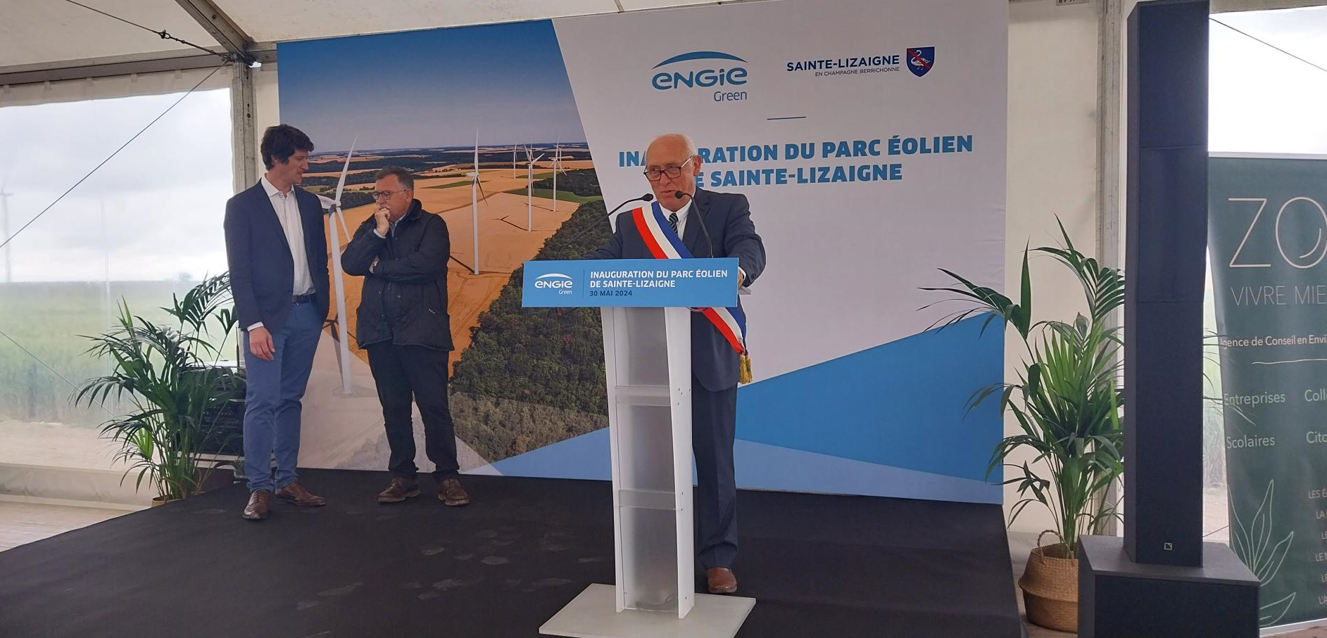 Inauguration du parc éolien de Sainte-Lizaigne dans le département de l’Indre (36)
