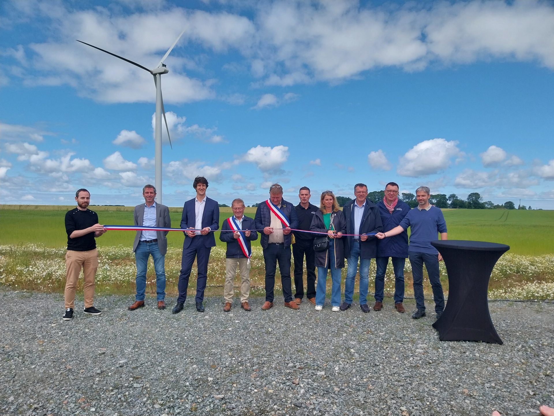 Inauguration du parc éolien d’Envronville dans le département de la Seine-Maritime.
